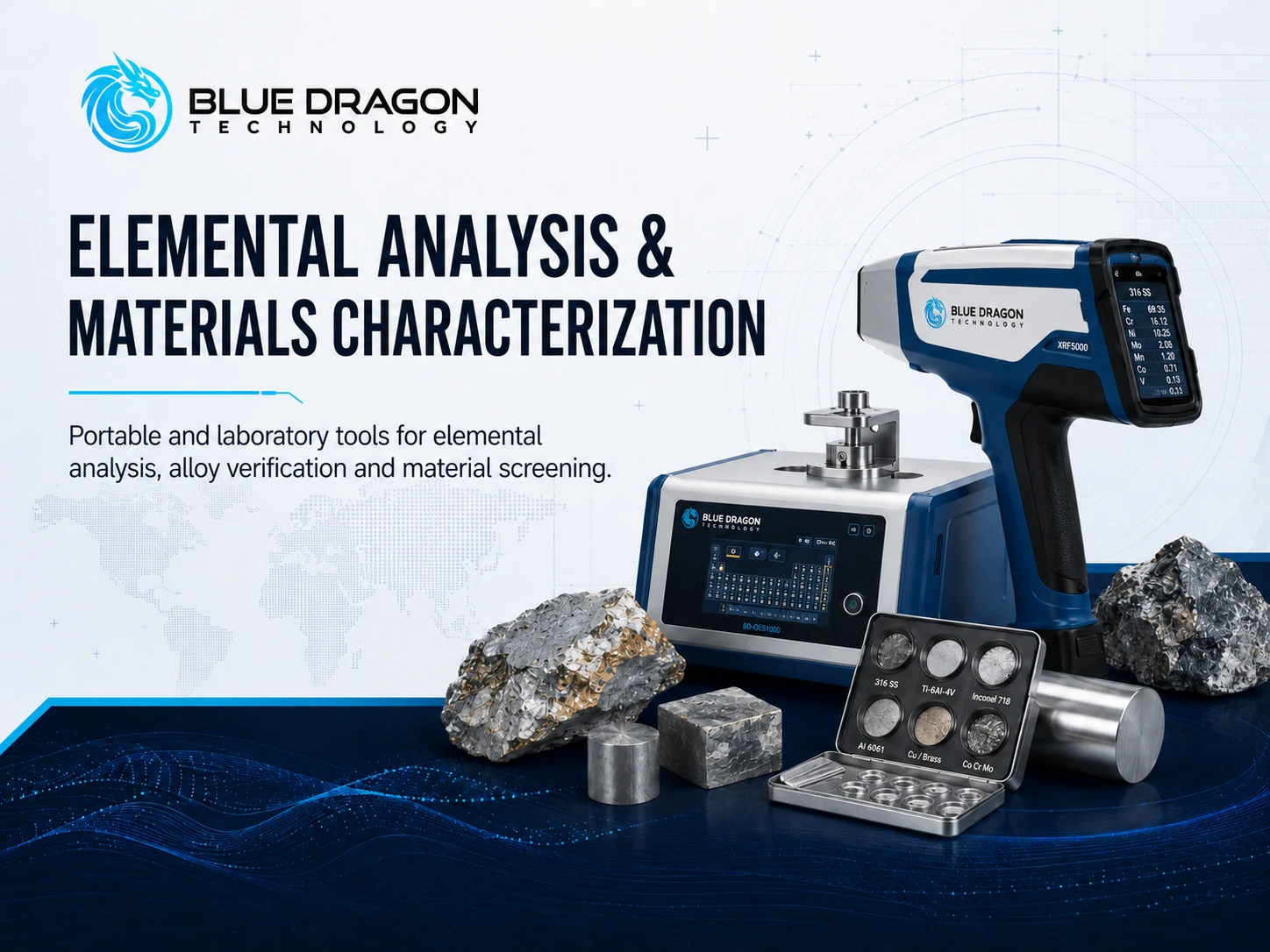 Blue Dragon Elemental Analysis and Materials Characterization instrument series for XRF material analysis