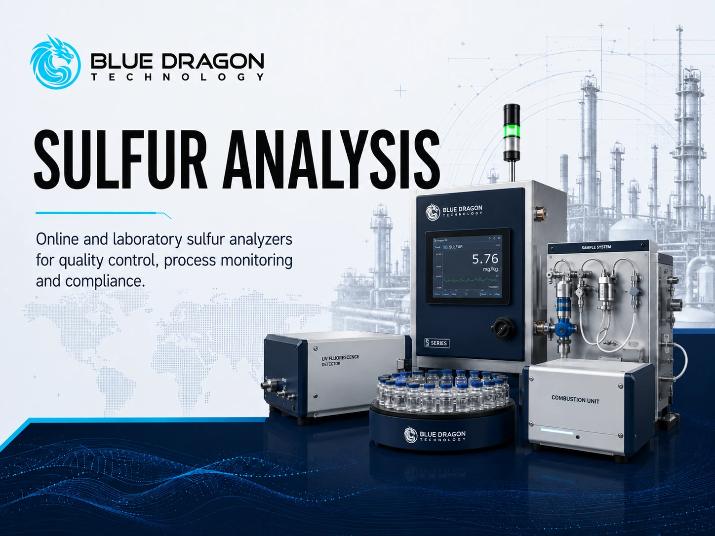 Blue Dragon Sulfur Analysis instrument series for online and laboratory sulfur measurement