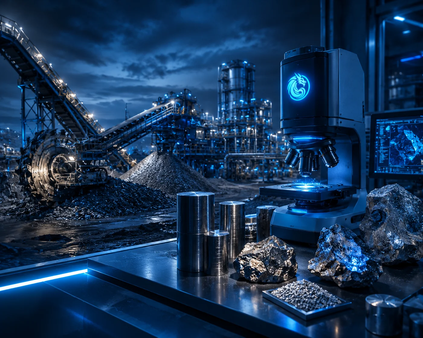 Blue Dragon metals, mining, and materials analysis in an industrial laboratory environment