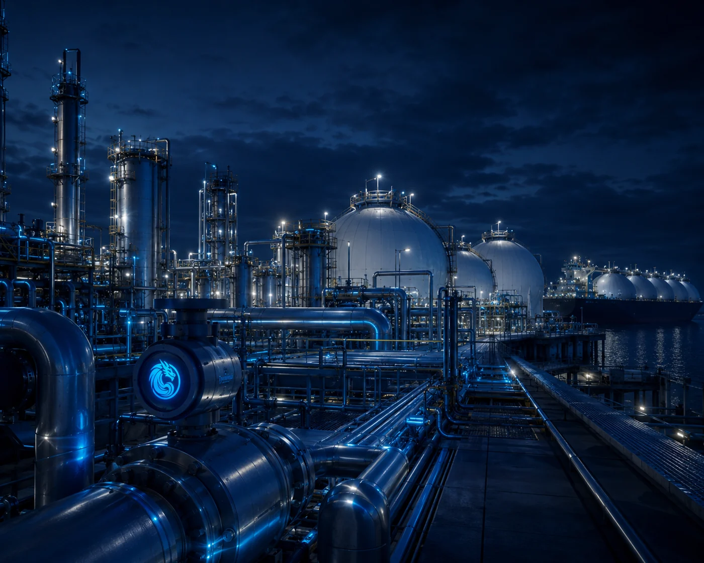 Blue Dragon instrumentation at a natural gas processing and LNG facility