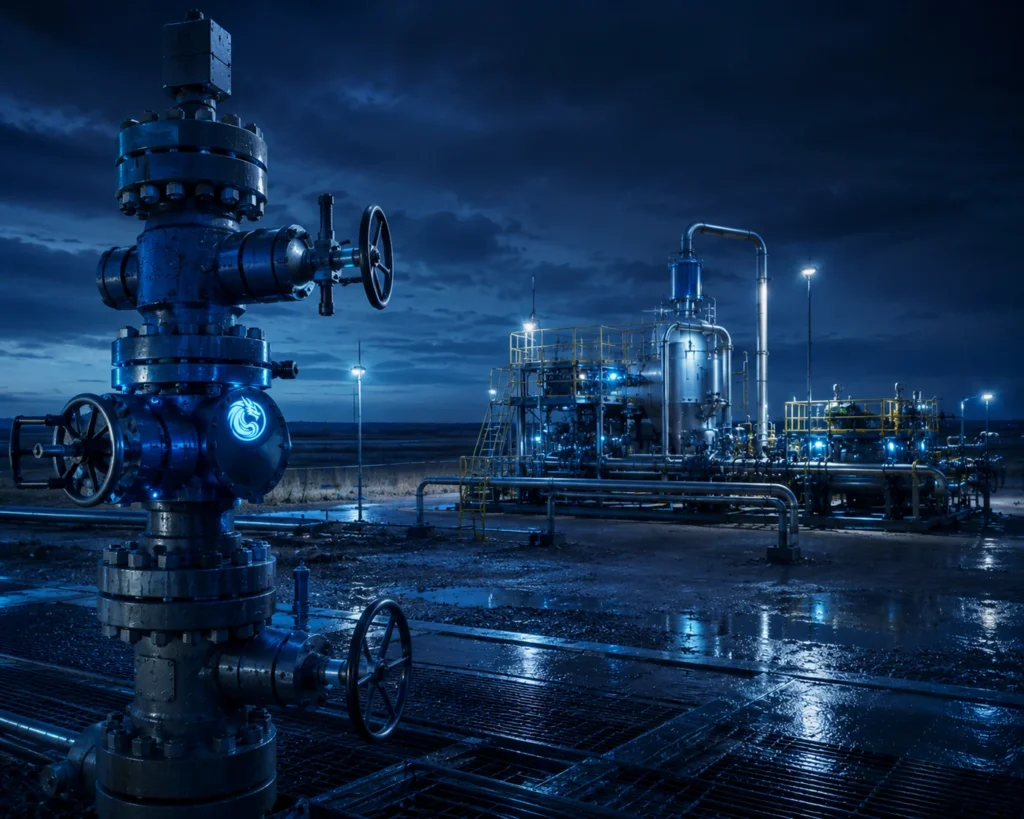 Blue Dragon oil and gas production instrumentation at an industrial processing facility