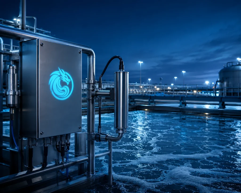 Blue Dragon oil-in-water monitoring instrumentation at a wastewater treatment facility