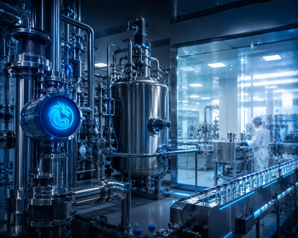 Blue Dragon instrumentation in a pharmaceutical manufacturing and high-purity water facility