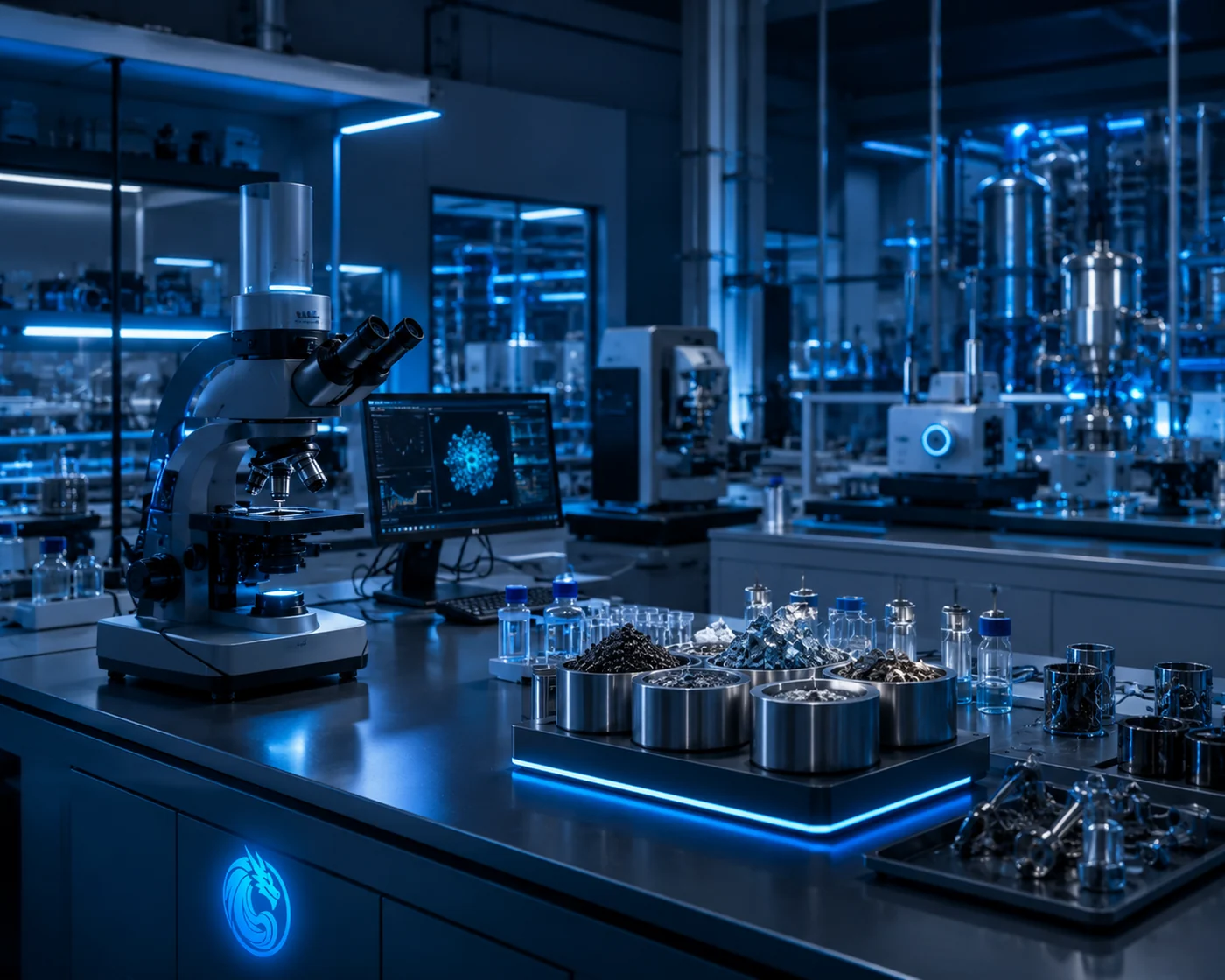 Blue Dragon analytical instrumentation in a modern research and industrial laboratory