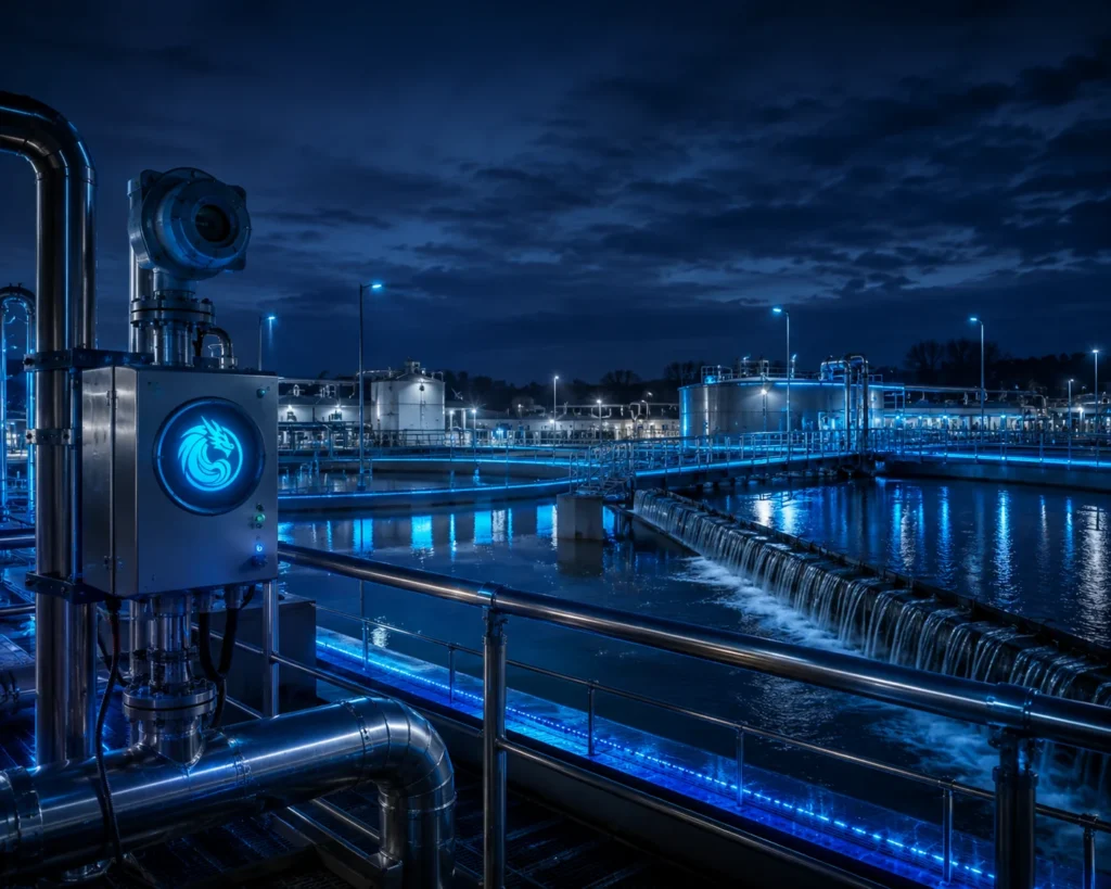 Blue Dragon water and wastewater monitoring instrumentation at a treatment facility
