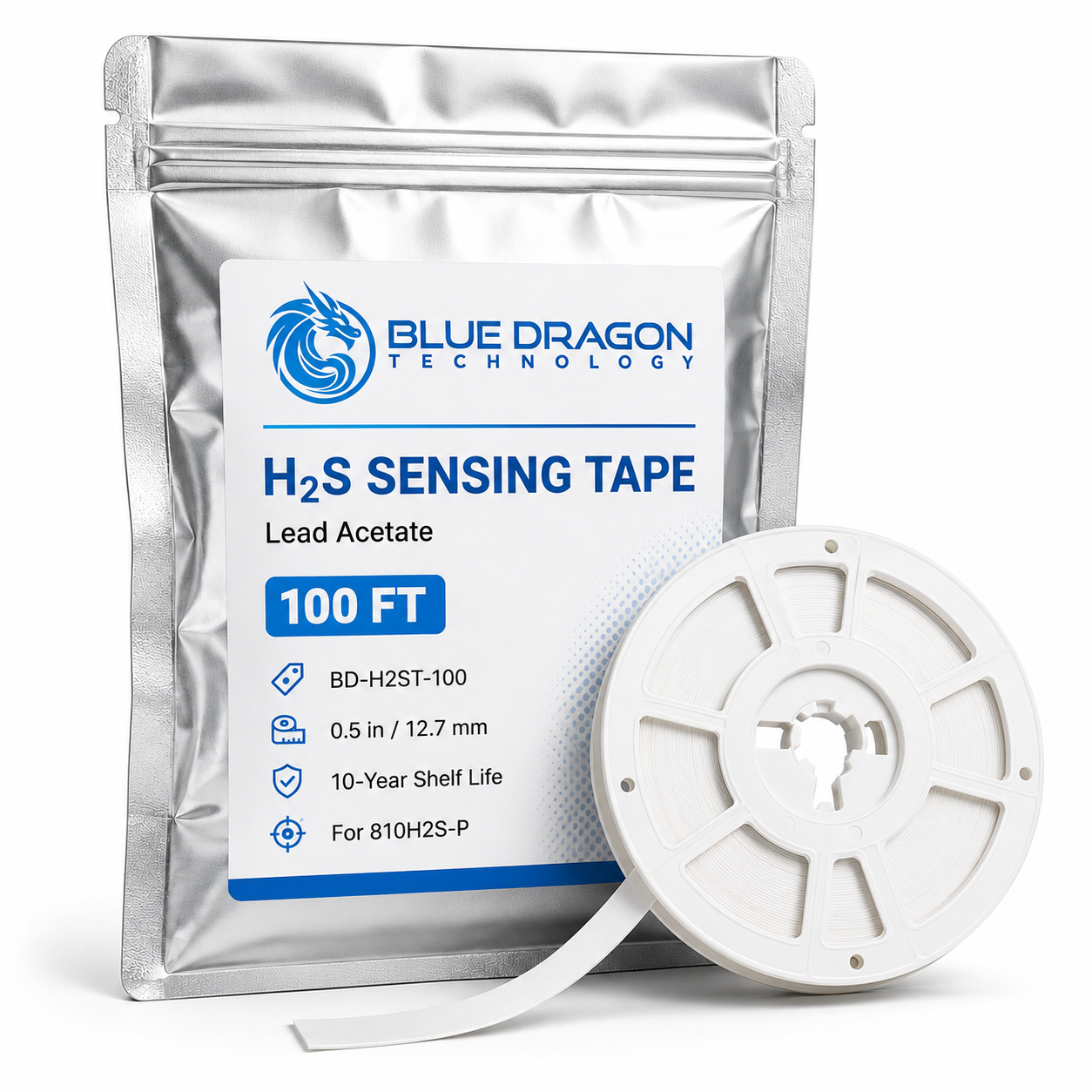 Blue Dragon H₂S Sensing Tape — 100 ft